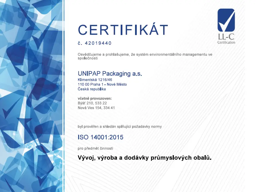 Certifkát ISO 14001 UNIPAP náhled.png Certifkát ISO 14001 UNIPAP náhled.png